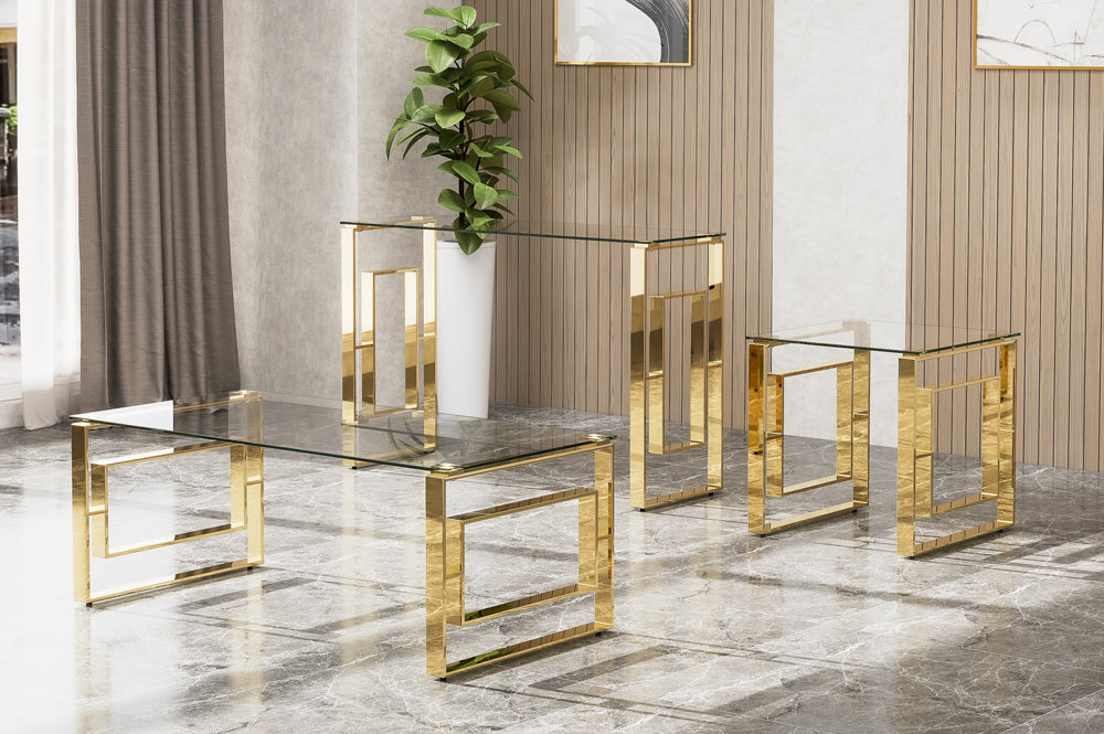 Opulence Gold Coffee Table Set