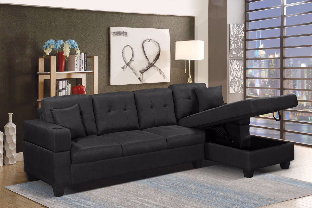Fabric Sectional Storage Sofa