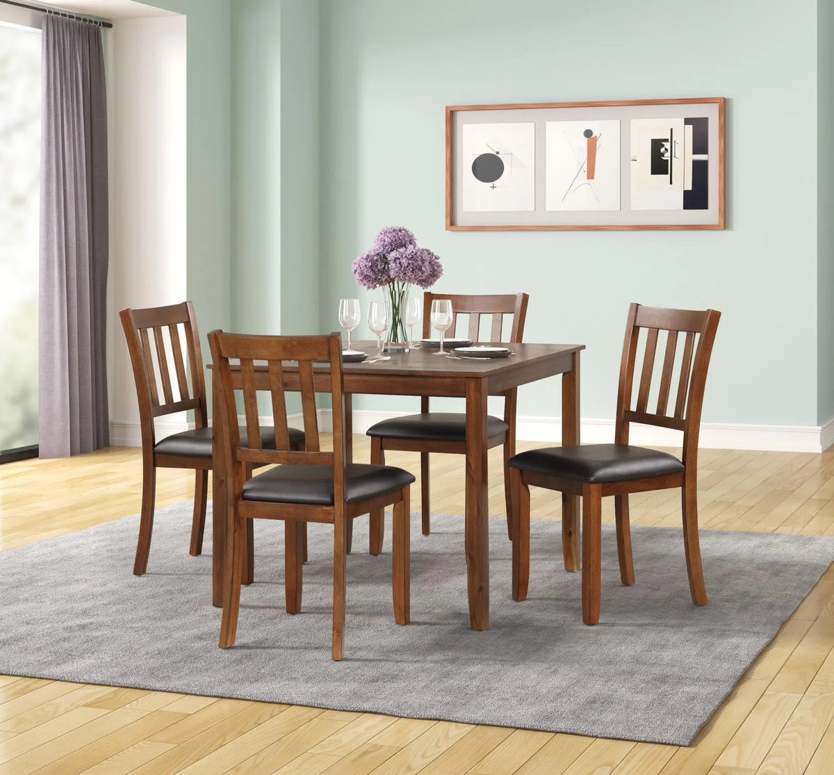 Solid Wood Dining Set 5pc