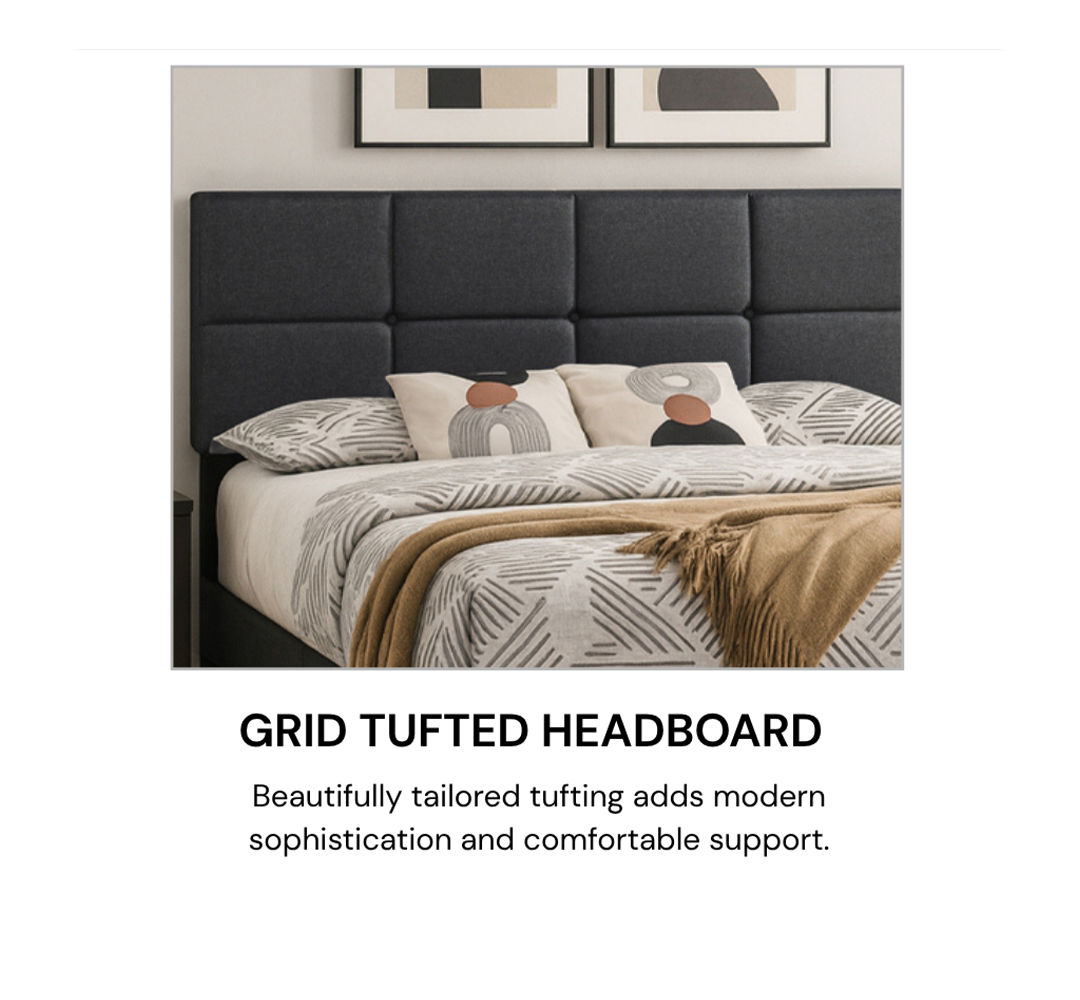 Modern Panel Upholstered Platform Bed