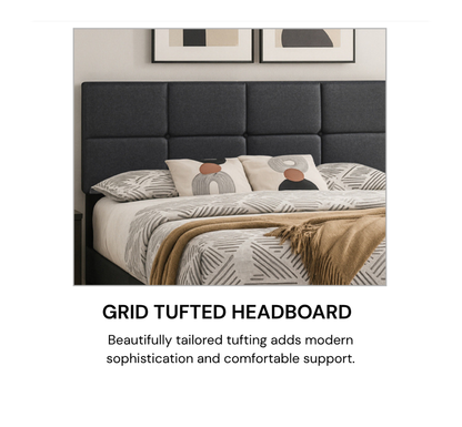 Modern Panel Upholstered Platform Bed