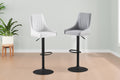 Linen Fabric Adjustable Bar Stool