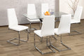Modern Glass Dining Set With Chairs 7pc