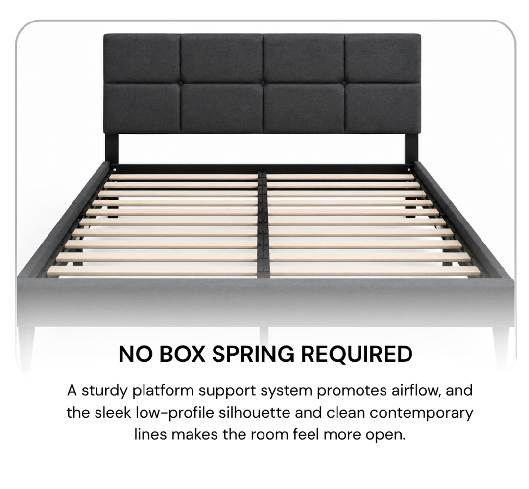 Modern Panel Upholstered Platform Bed