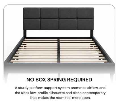 Modern Panel Upholstered Platform Bed