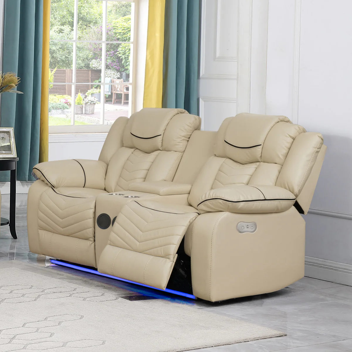 Roger Manual Recliner Air Leather Sofa Set
