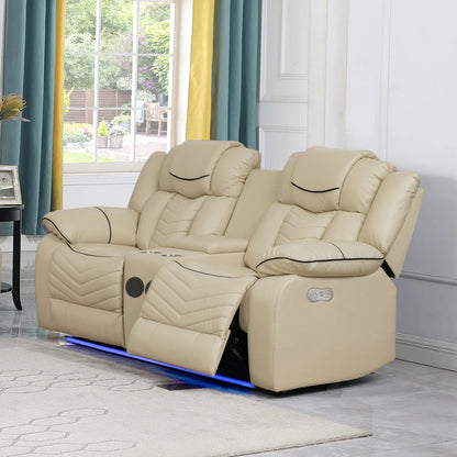 Roger Manual Recliner Air Leather Sofa Set