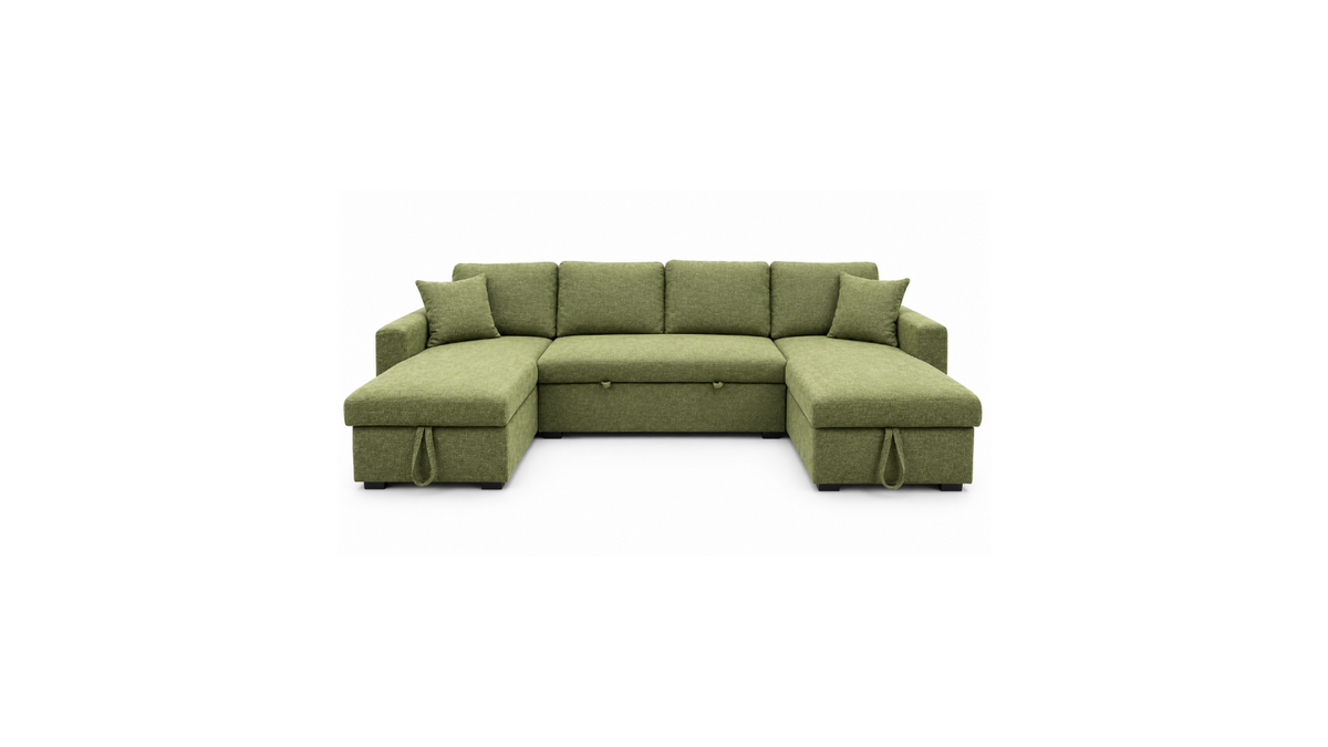 Modern U-Shape Sofa Bed With Storage