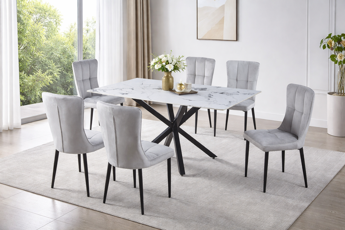 Luna Ceramic Dining Set – 7 Piece