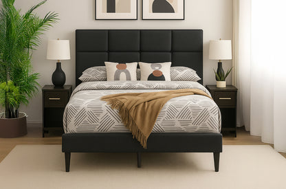 Modern Panel Upholstered Platform Bed