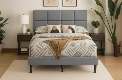 Modern Panel Upholstered Platform Bed
