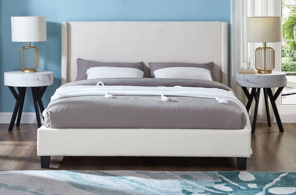 Monaco Bouclé Platform Bed Frame