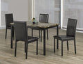 Faux Marble Table Top with Black Metal Legs 5pc