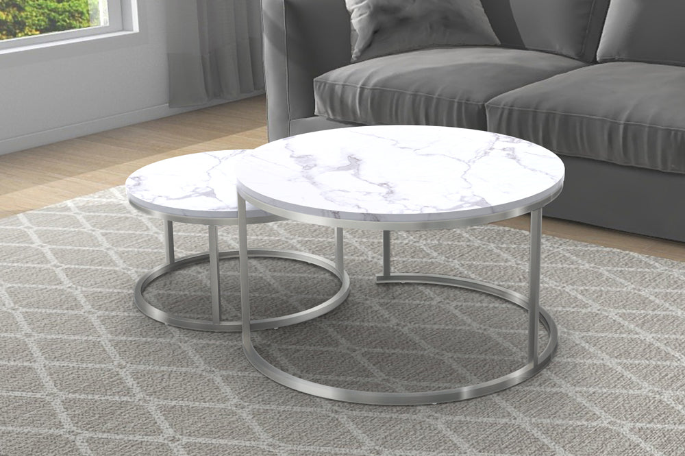 Luna Marble Nesting Table Set
