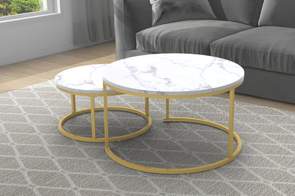 Monaco Marble Nesting Coffee Table Set