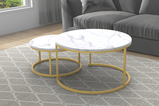 Monaco Marble Nesting Coffee Table Set