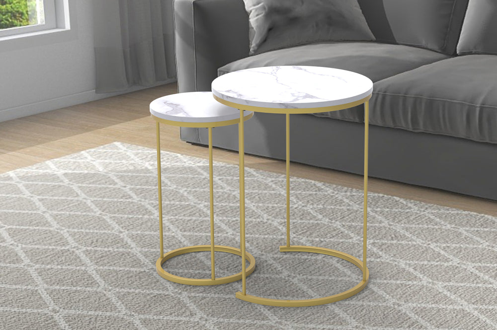 Monaco Marble Nesting Coffee Table Set