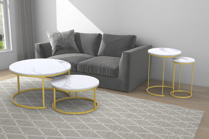 Monaco Marble Nesting Coffee Table Set