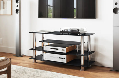 Black and Chrome TV Stand