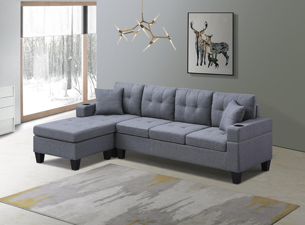 Fabric Sectional Reversible Sofa
