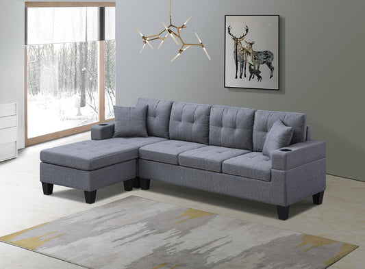 Fabric Sectional Reversible Sofa