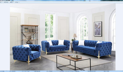 Kalmia Tufted Velvet Sofa Gold Legs