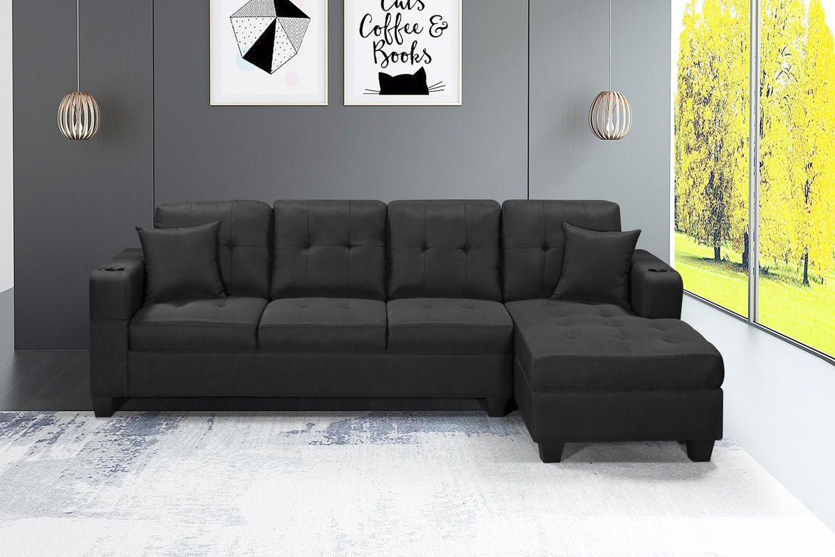 Fabric Sectional Reversible Sofa