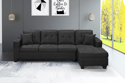 Fabric Sectional Reversible Sofa