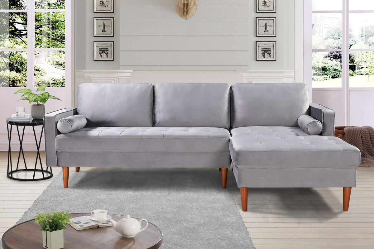 Debbie Velvet Sectional Sofa