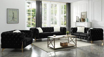 Kalmia Tufted Velvet Sofa Gold Legs
