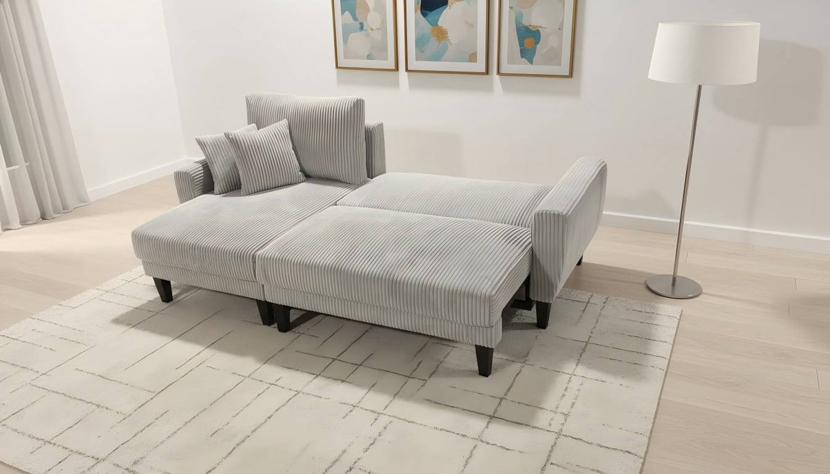 Aria Corduroy Reversible Pullout Sofa Bed Sectional