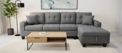 Fabric Sectional Storage Sofa