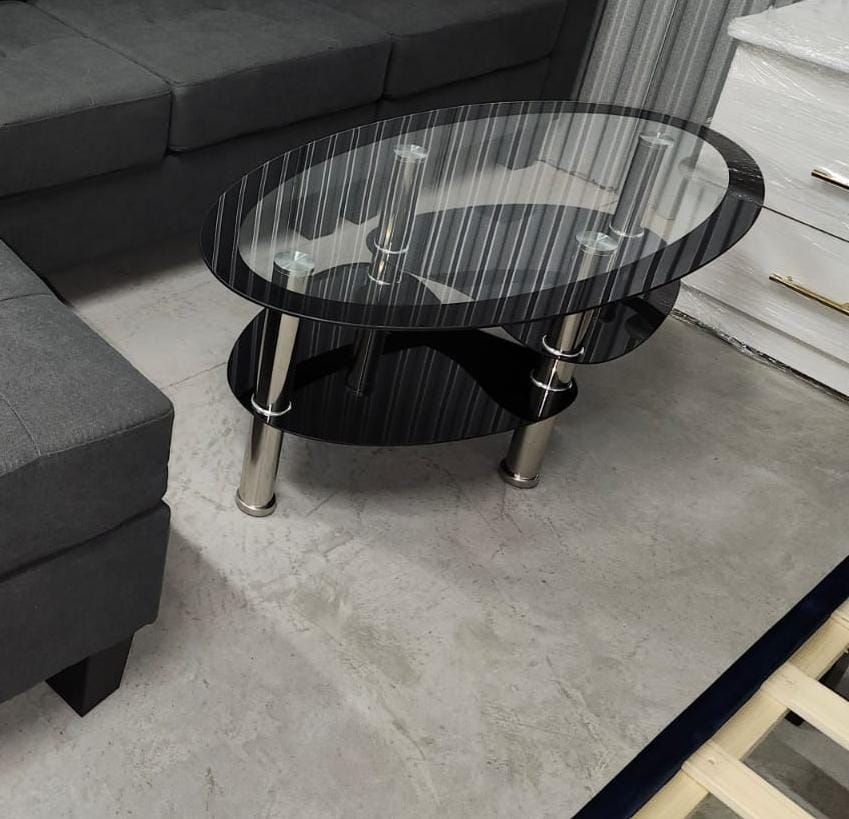 Luna Oval Glass Coffee Table